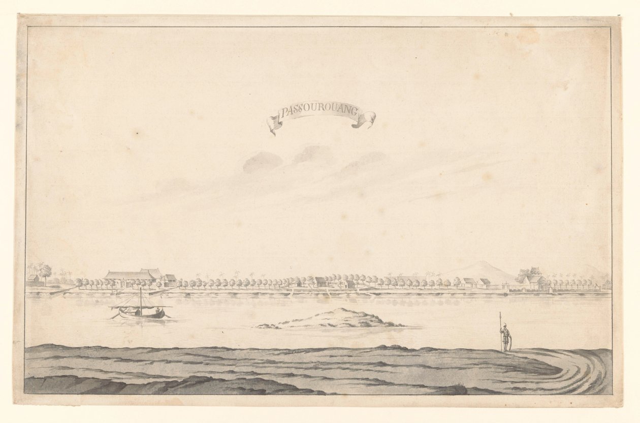 View of Passoeroean by A. de Nelly (possibly)