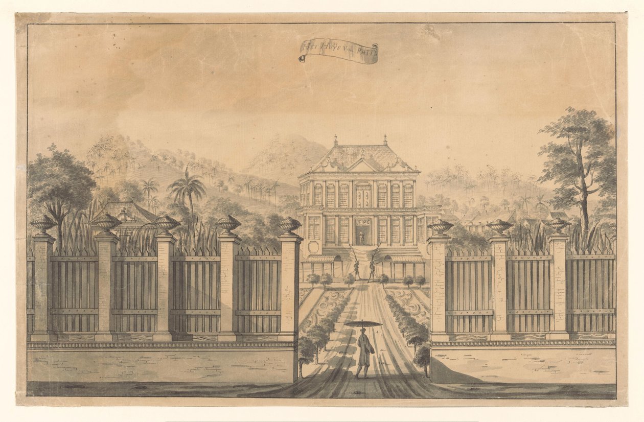 View of Bonjon Estate or Vredestein by A. de Nelly (possibly)