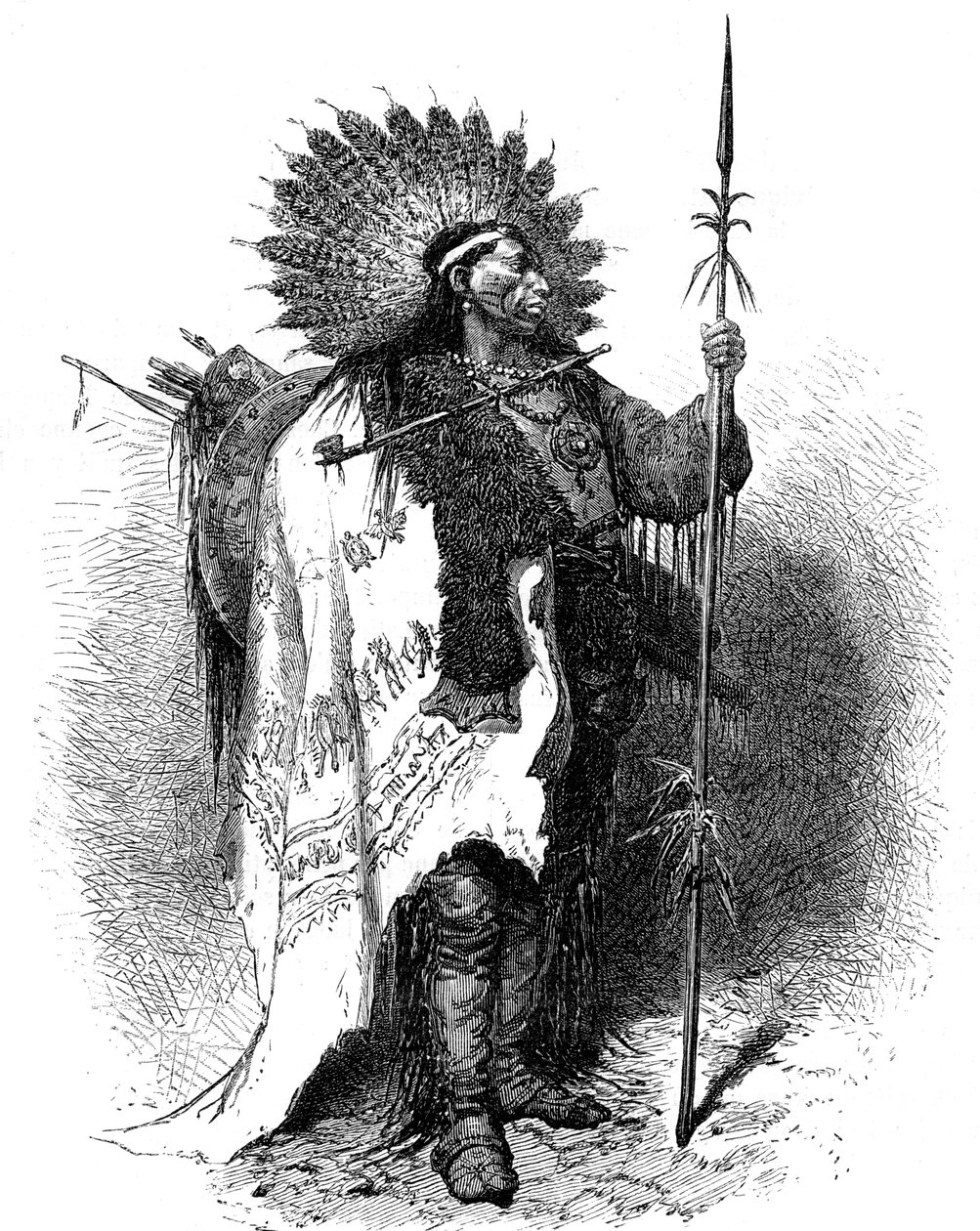 A Native American, USA by A. de Neuville