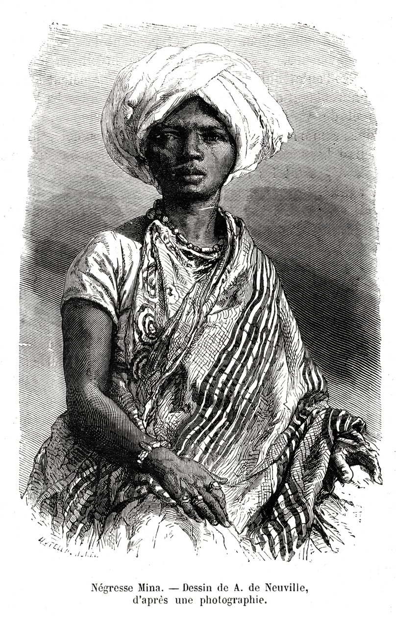 Negresse Mina, Brazil, 19th century by A. de Neuville
