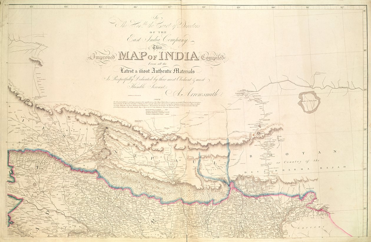 Map of India, 1822 by Aaron Arrowsmith