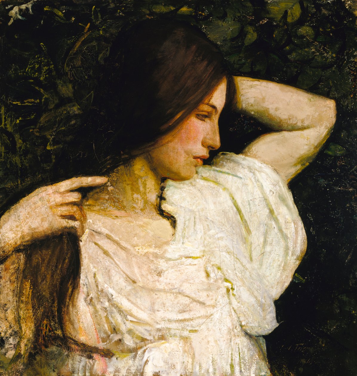 Girl Arranging Her Hair, 1918-1919 by Abbott Handerson Thayer