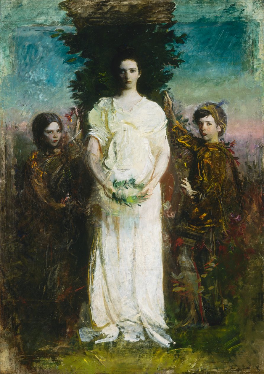 My Children Mary, Gerald, and Gladys Thayer, ca. 1897 by Abbott Handerson Thayer