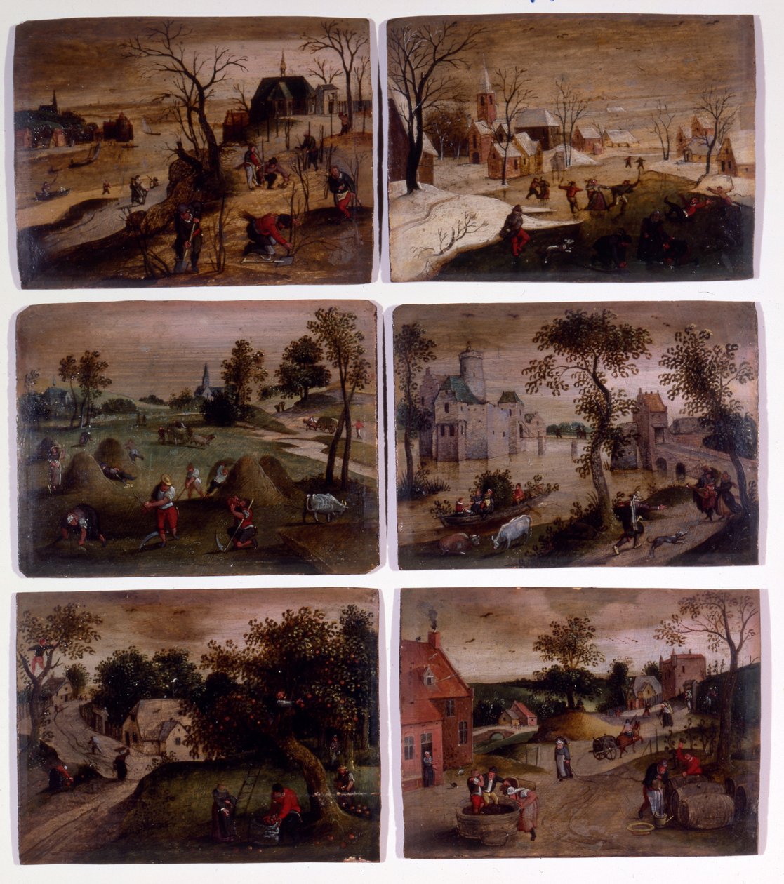 January, February, May, June, September and October by Abel (studio of) Grimmer or Grimer