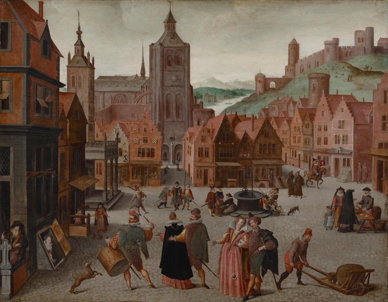 The Marketplace in Bergen op Zoom, probably 1590 and 1597 by Abel Grimmer