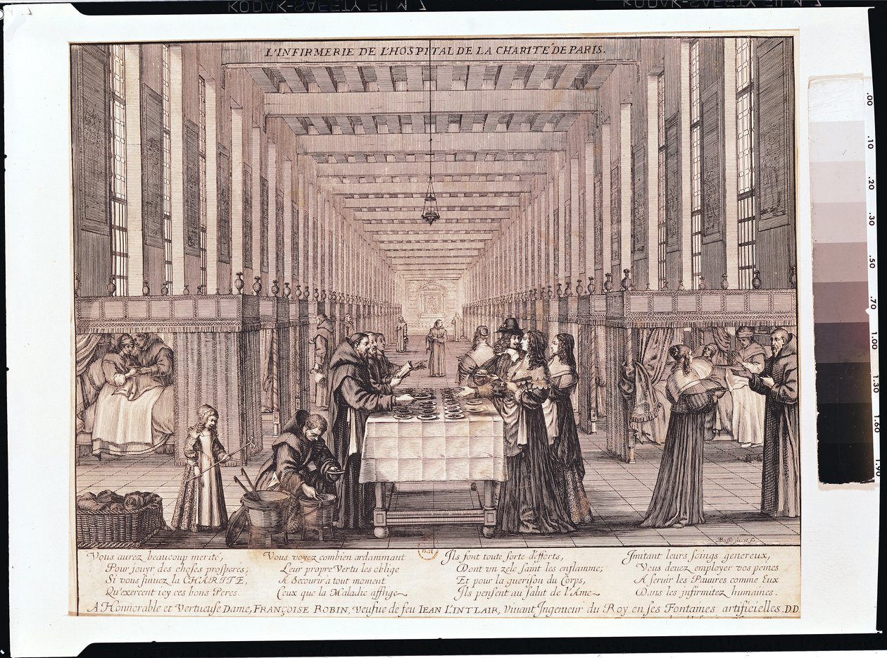 The Infirmary of the Sisters of Charity during a visit of Anne of Austria by Abraham Bosse