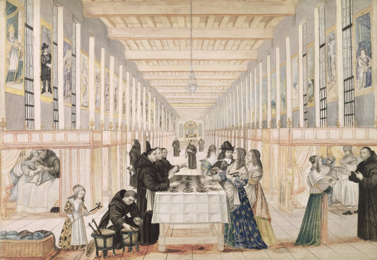 The Infirmary of the Sisters of Charity during a visit of Anne of Austria, c.1640 by Abraham Bosse