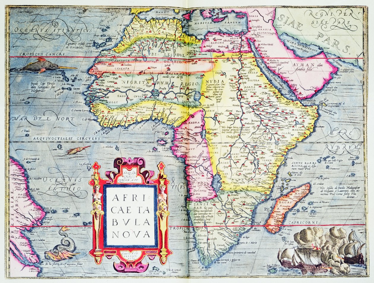 New Map of Africa, 1570 by Abraham Ortelius