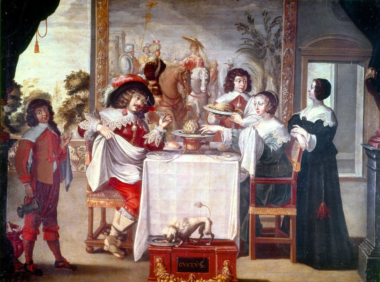 Meal Hour during the Reign of Louis XIII (1610-1643) by Abraham (after) Bosse