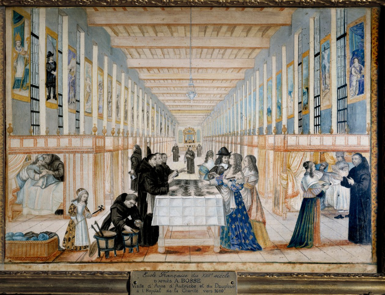 View of the Infirmary of Charite During a Visit by Anne of Austria by Abraham (after) Bosse