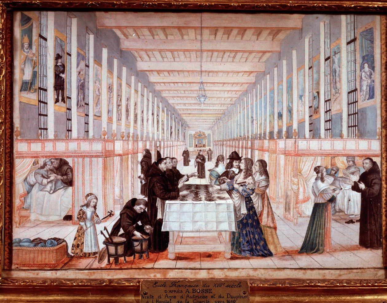 Visit of Anne of Austria to the Hospital of the Sisters of Charity with the Dolphin by Abraham (after) Bosse