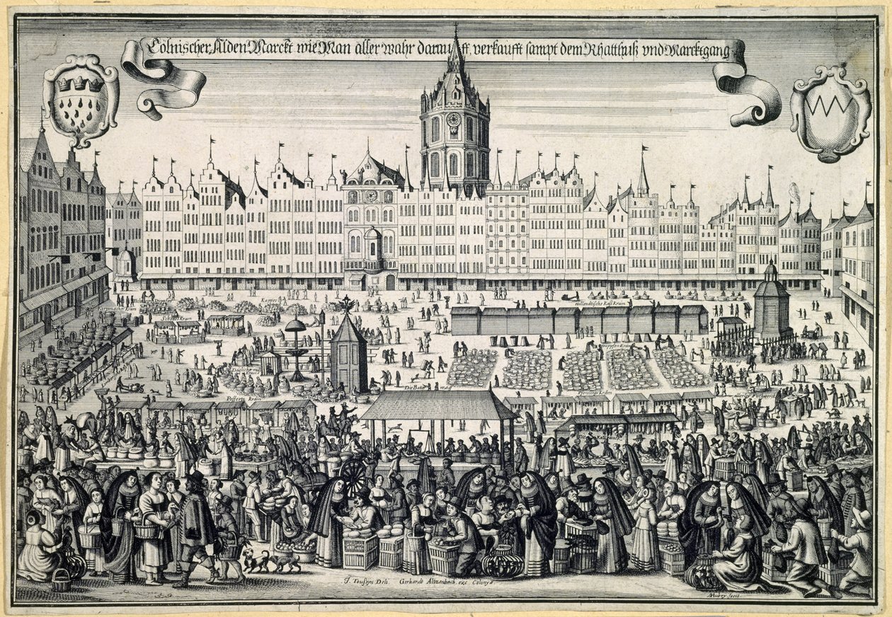 Old Market in Cologne by Abraham Aubry