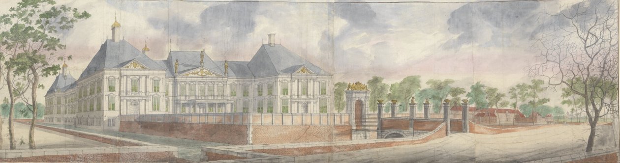 The House at Honselaersdijk and Surroundings, Seen Over the Forecourt by Abraham Beerstraten