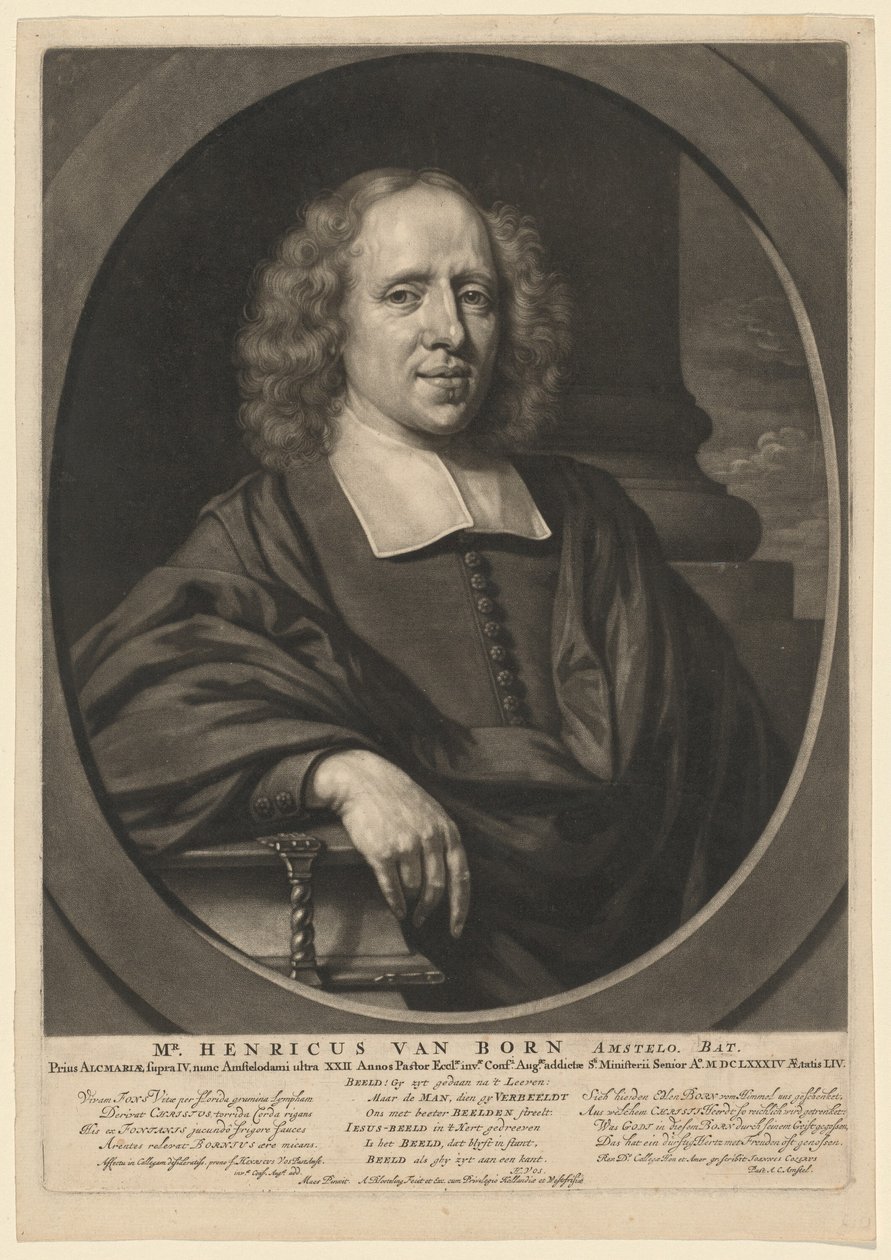 Mr. Henricus van Born by Abraham Blooteling, after Nicolaes Maes