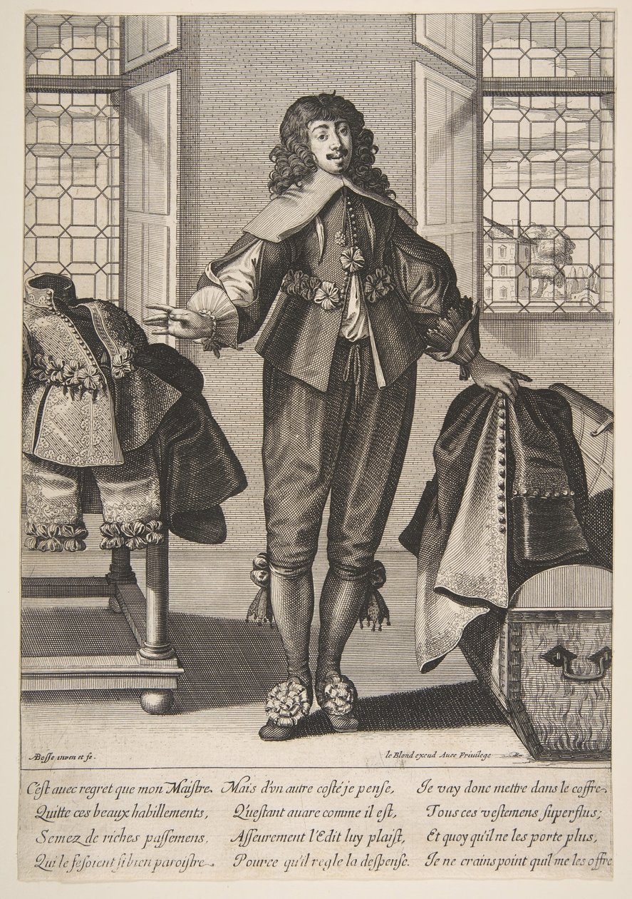 A Valet Putting Away the Luxurious Clothes of His Master by Abraham Bosse