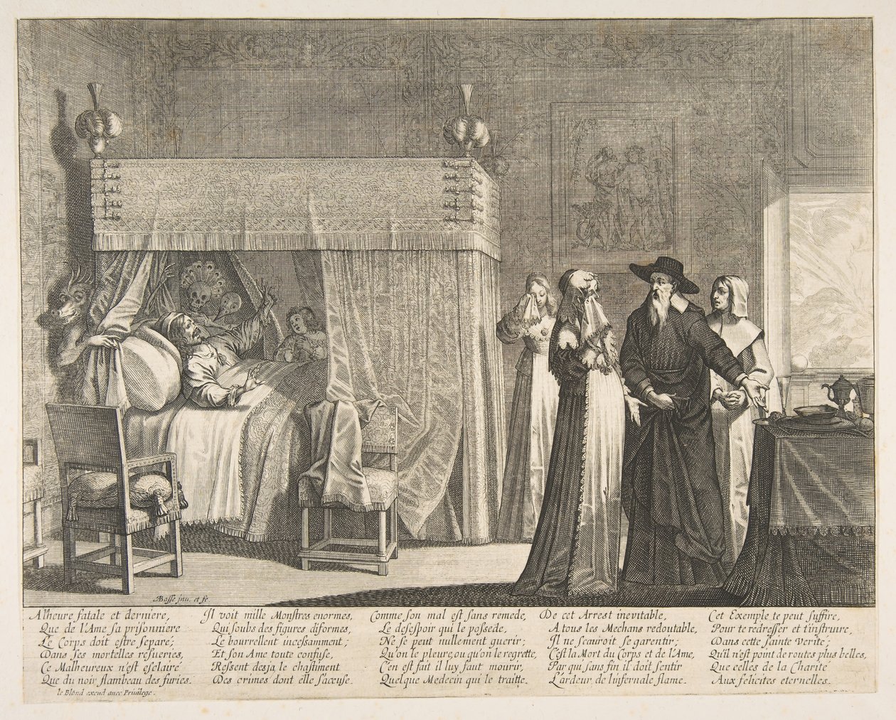 Death of the Rich Man by Abraham Bosse