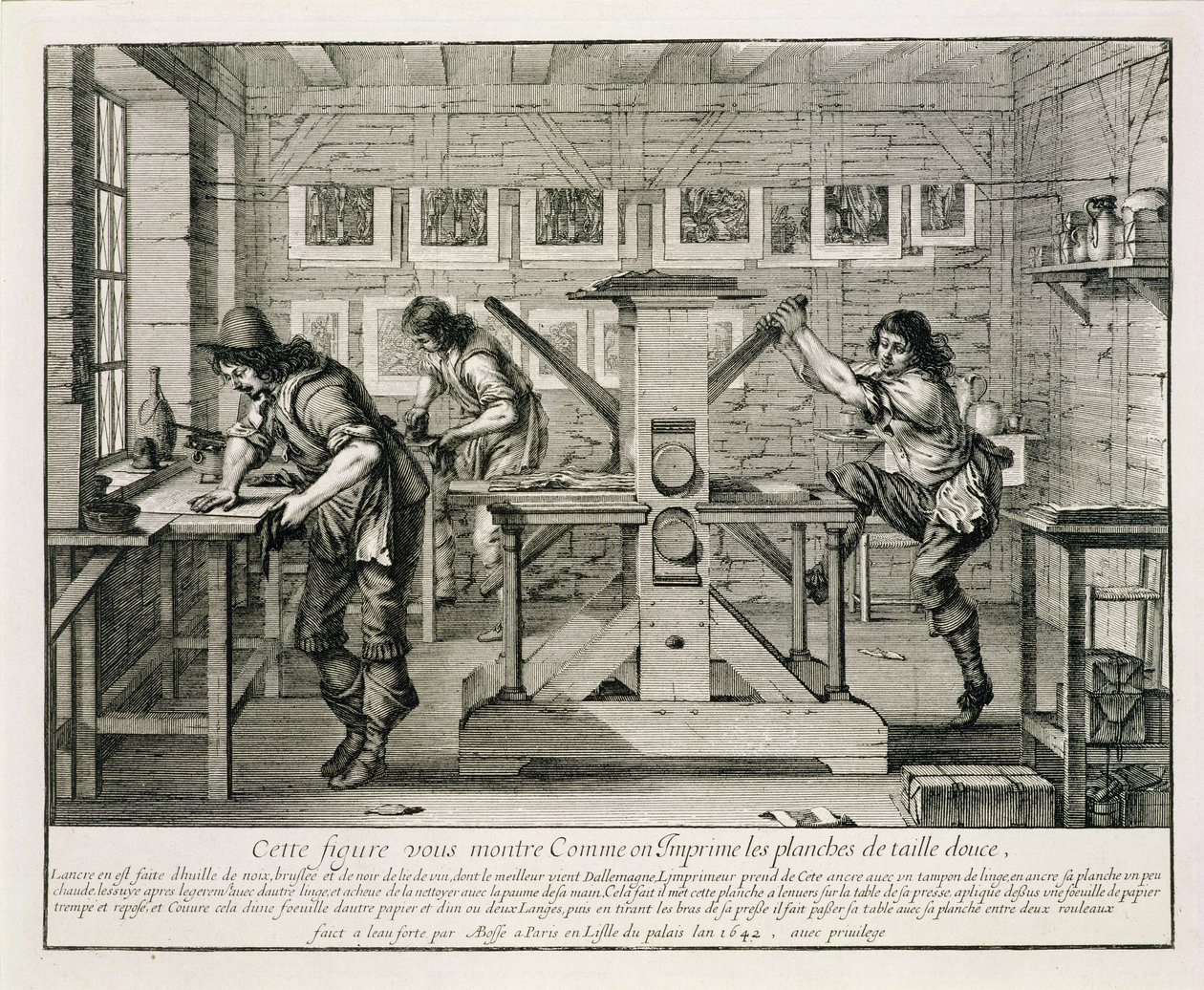 French Printing Press by Abraham Bosse