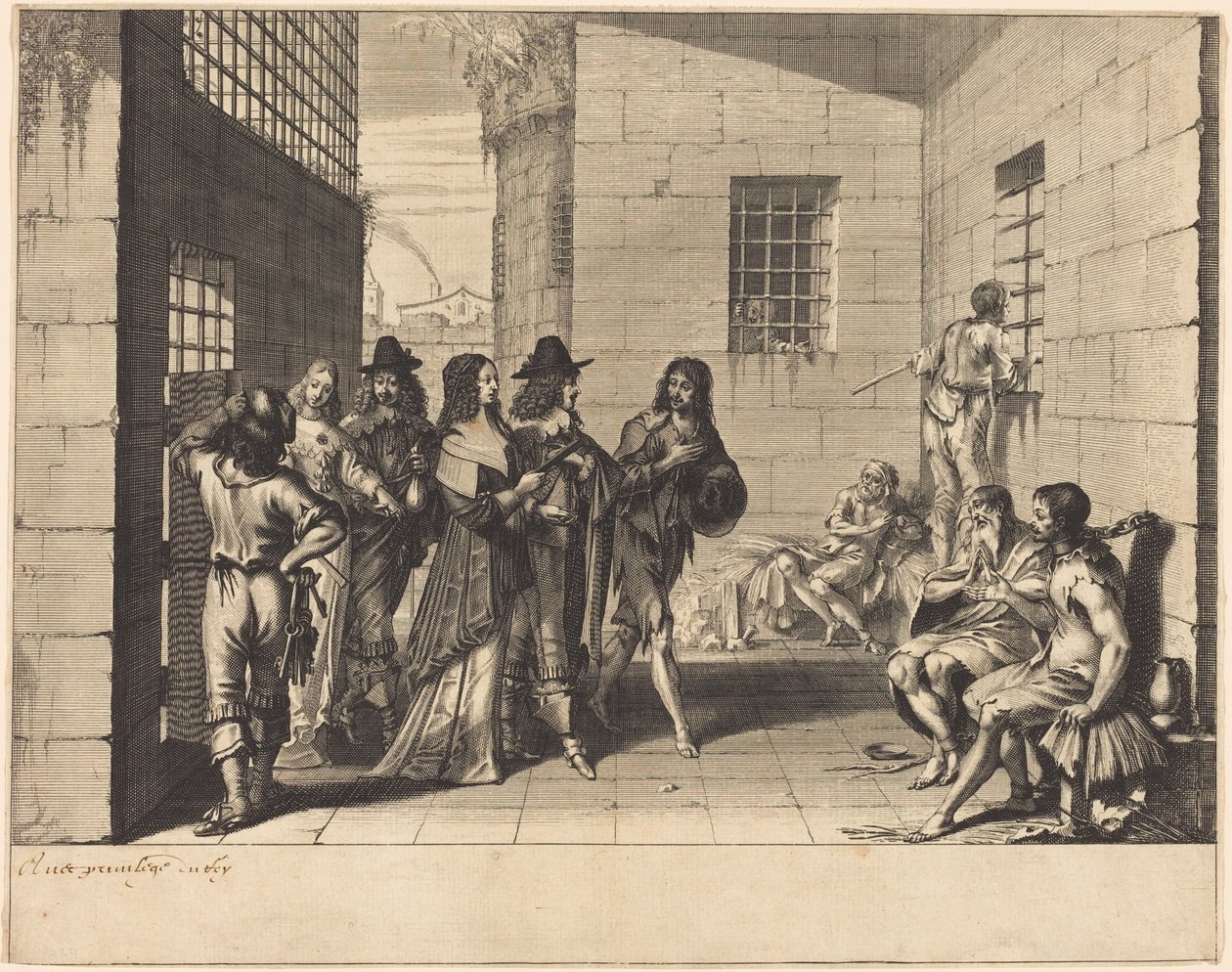 Gentry Visiting a Prison by Abraham Bosse