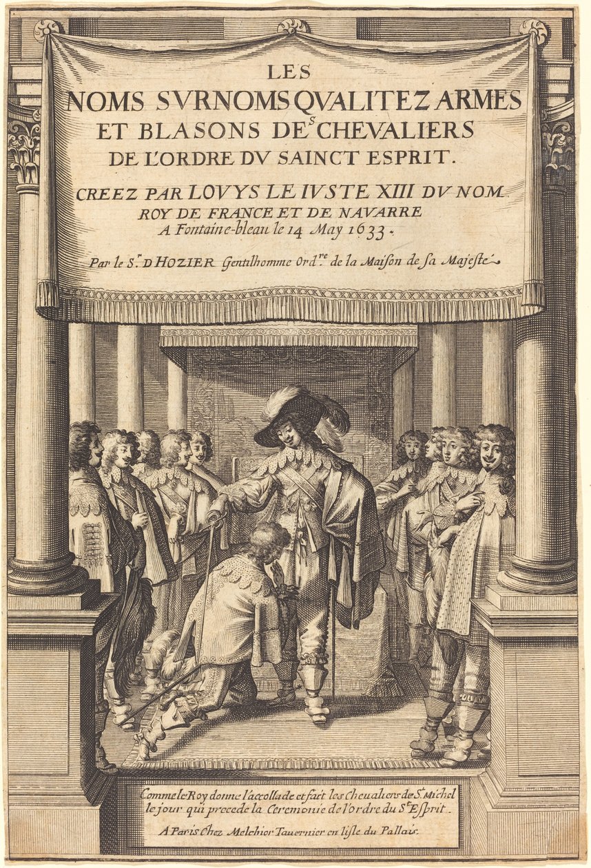 The King Giving the Accolade and Creating Knights of St. Michael Who Receive the Order of the Holy Spirit by Abraham Bosse