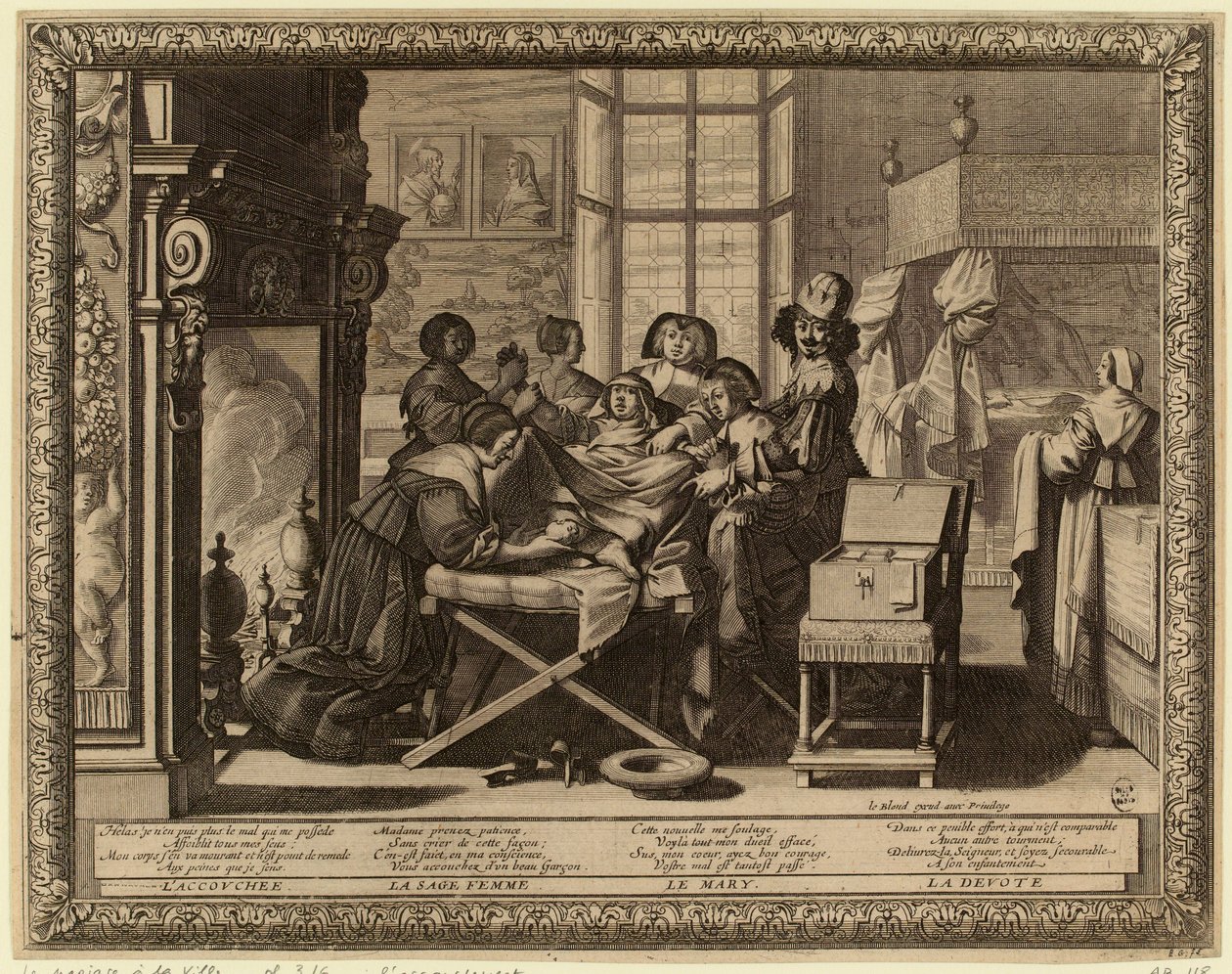 The Marriage in the City: Childbirth by Abraham Bosse