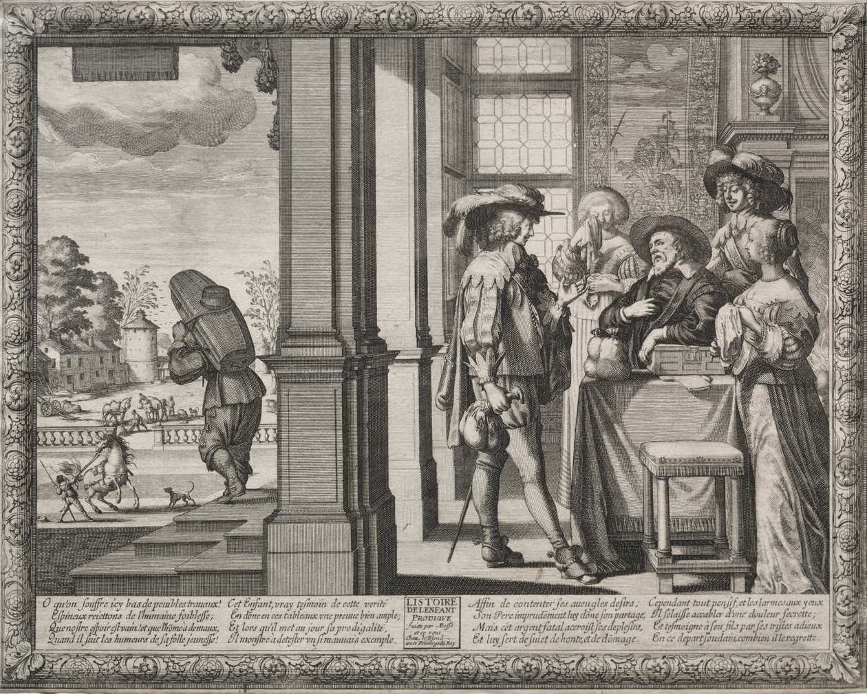 The Prodigal Son: The Prodigal Bidding His Parents Farewell by Abraham Bosse