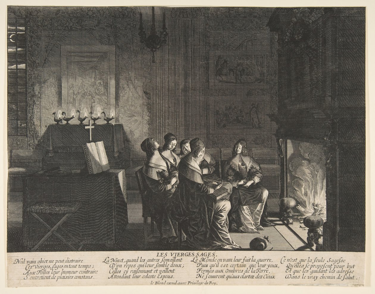 The Wise Virgins Resting Whilst Awaiting the Arrival of The Husband by Abraham Bosse
