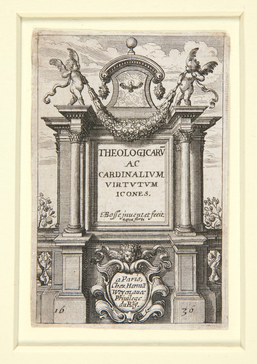 Title Page of Theologicarum ac Cardinalium Virtutum Icones by Abraham Bosse