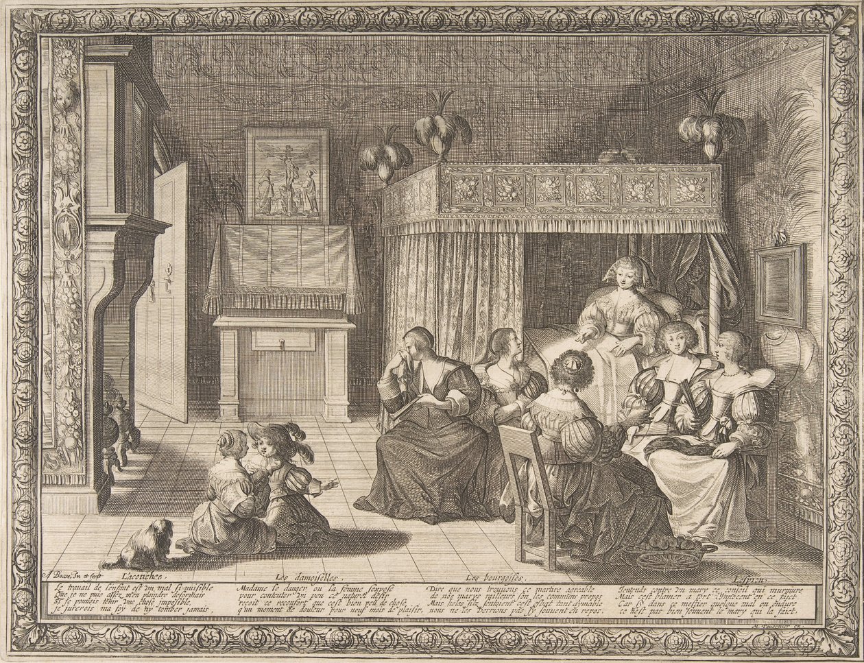 Visit to the New Mother, 1633 by Abraham Bosse