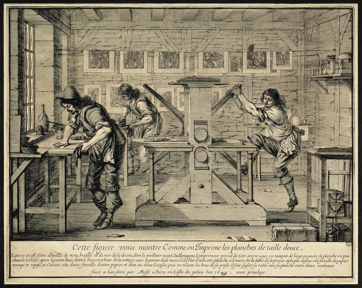 Workshop of an Engraver, 1642 by Abraham Bosse