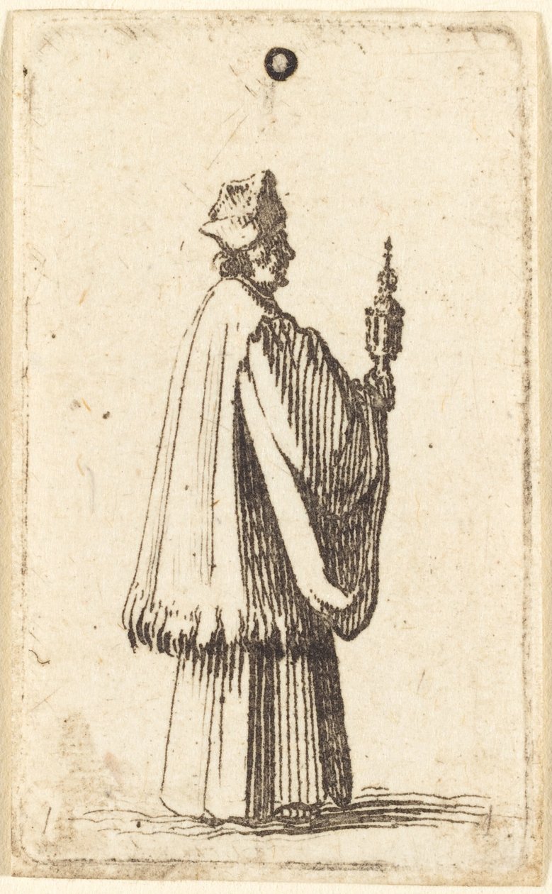 Priest Carrying the Holy Sacrament of the Eucharist by Abraham Bosse or Jacques Callot