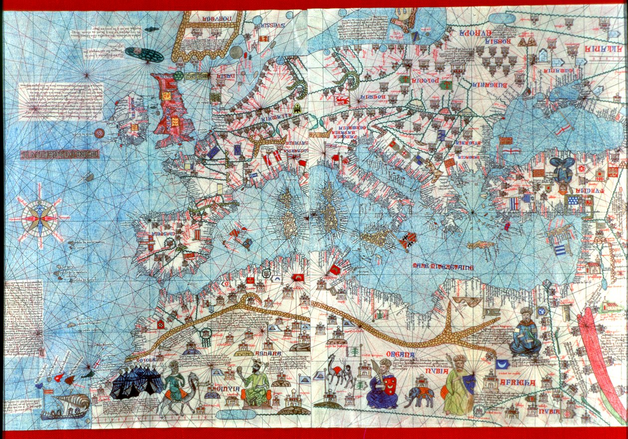 Catalan Atlas, 1375 by Abraham & Cresques Jehuda (1360-1410) Cresques