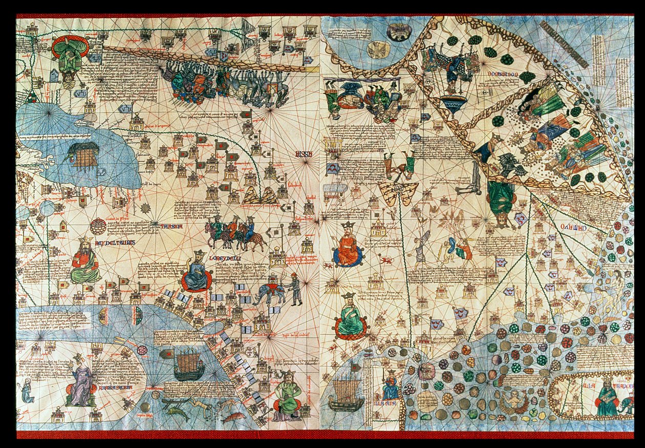 Catalan Atlas, 1375 by Abraham & Cresques Jehuda (1360-1410) Cresques
