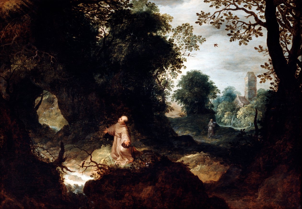 Rocky Landscape with Saint Francis, early 17th century by Abraham Govaerts