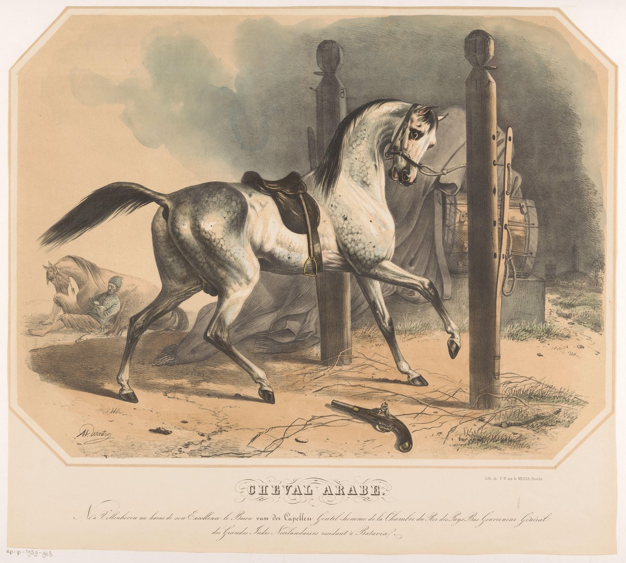 Arabian Horse of Godert van der Capellen by Abraham Hendrik Winter
