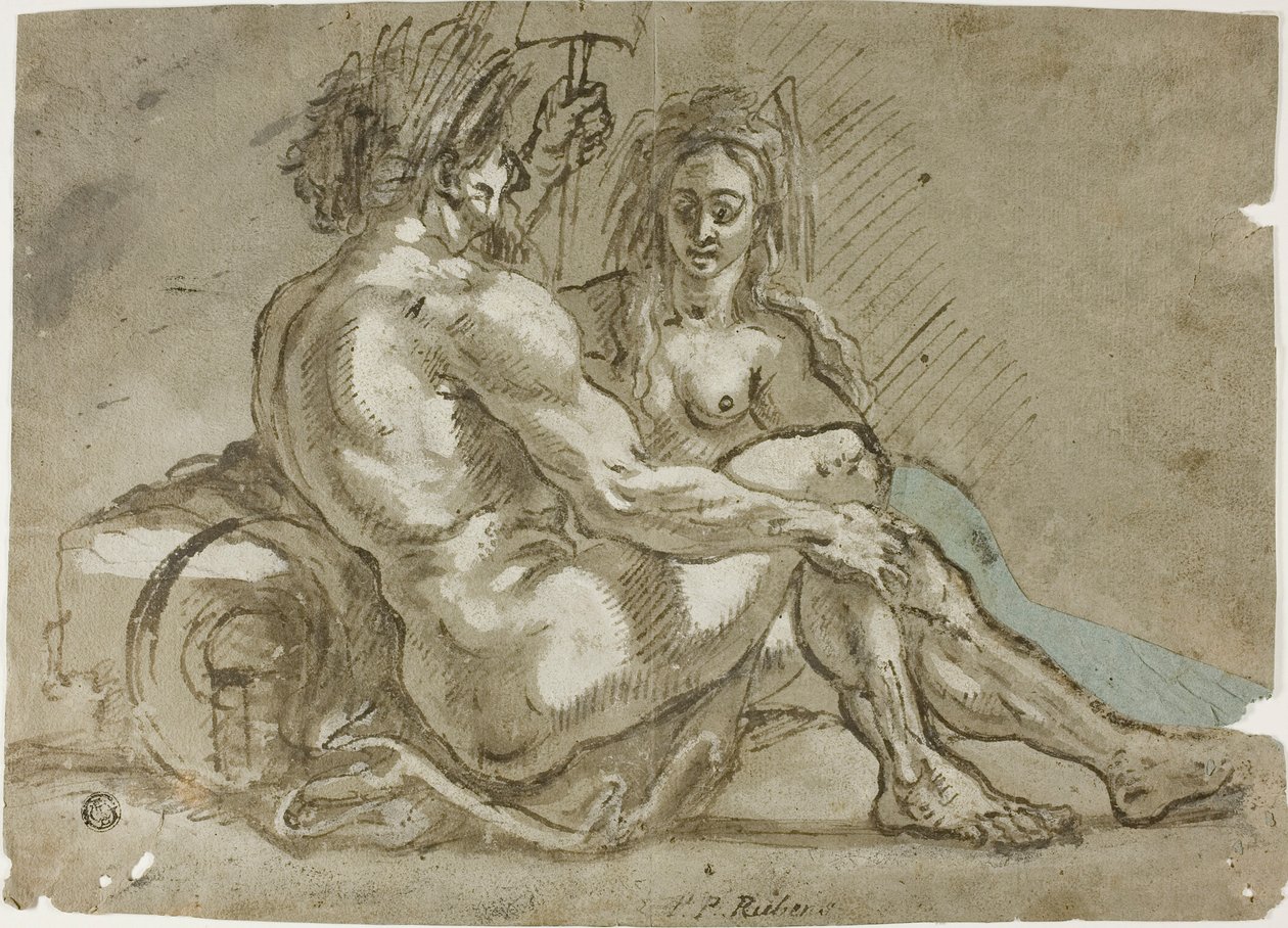 River God and a Nymph by Abraham Janssens