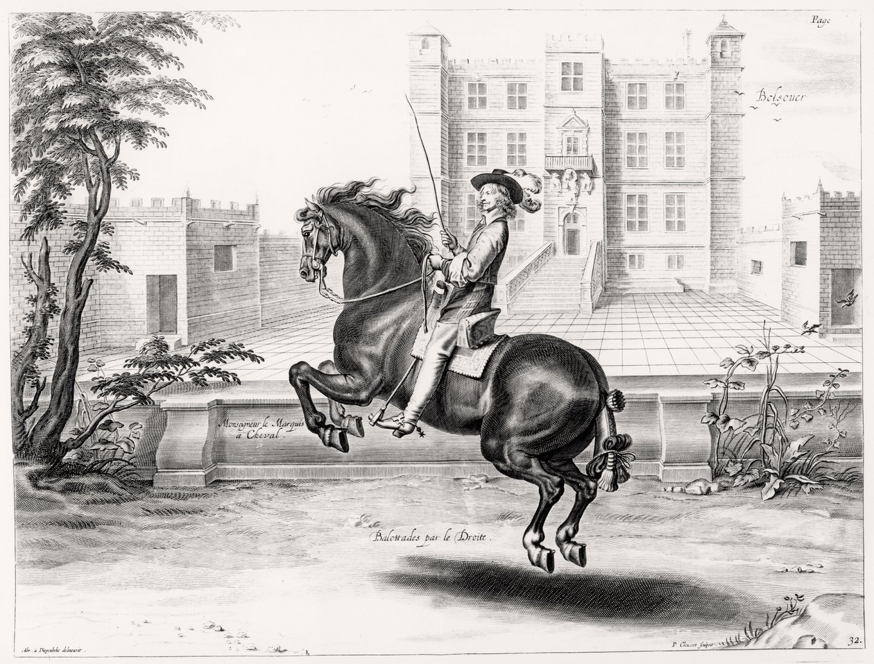 Illustration from a Riding Manual, engraved by Peeter Clouwet by Abraham Jansz. van after Diepenbeeck