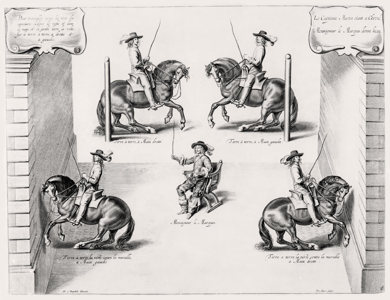 Illustration from a Riding Manual, engraved by Peeter Clouwet by Abraham Jansz. van after Diepenbeeck