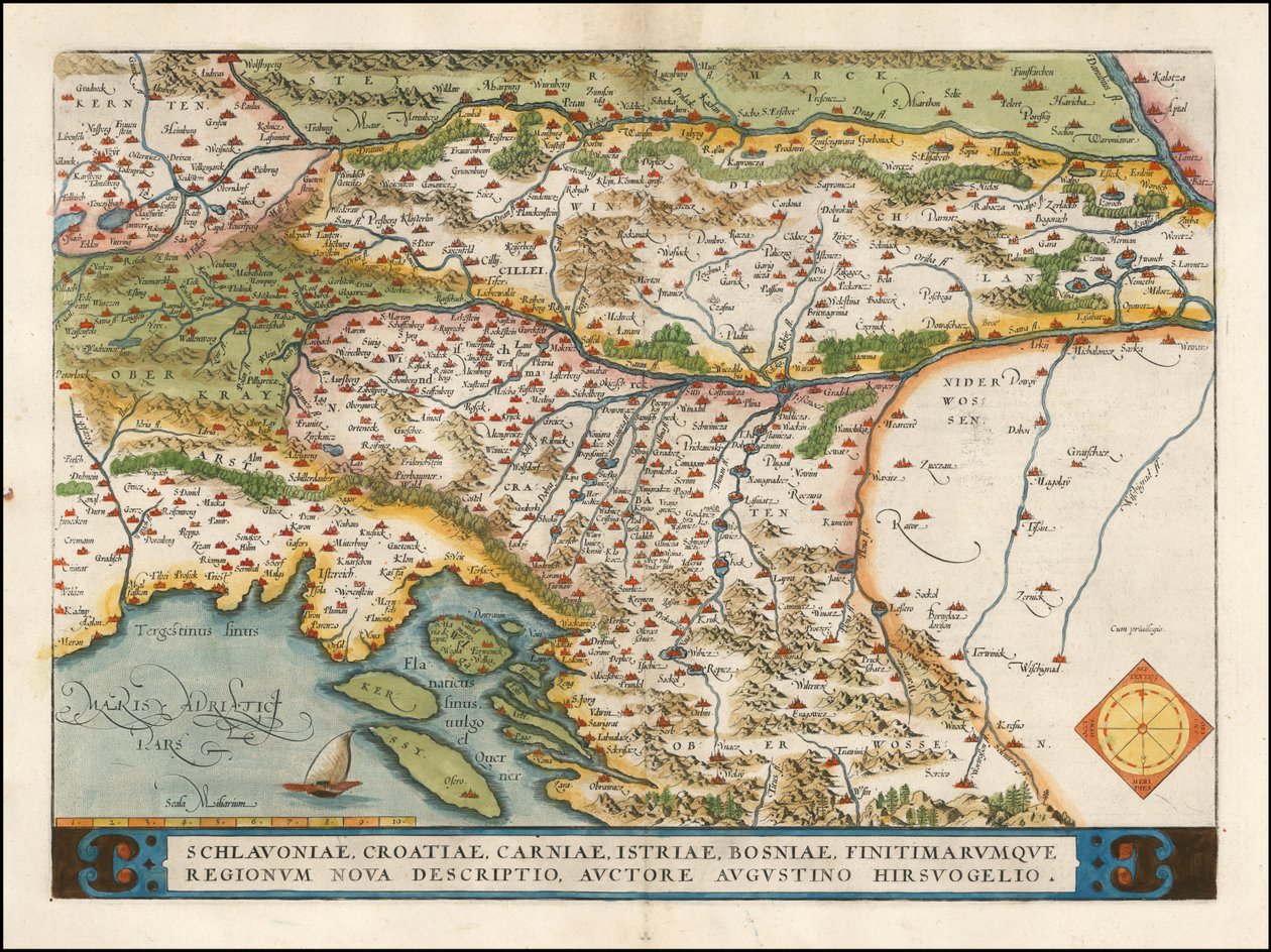1574 Map of the Western Balkan by Abraham Ortelius