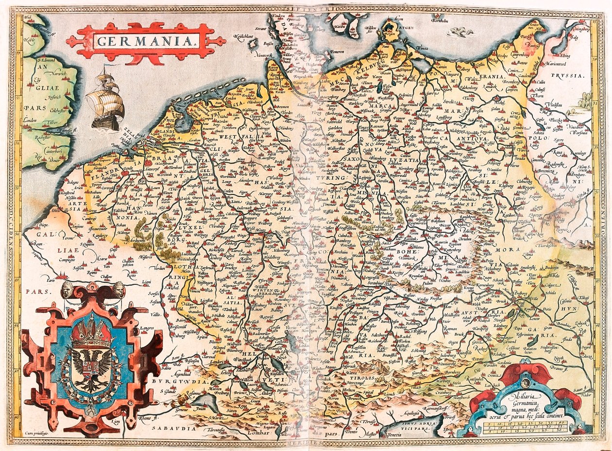 Geography Map of the Territory of Germania from 'Theatrum Orbis ...