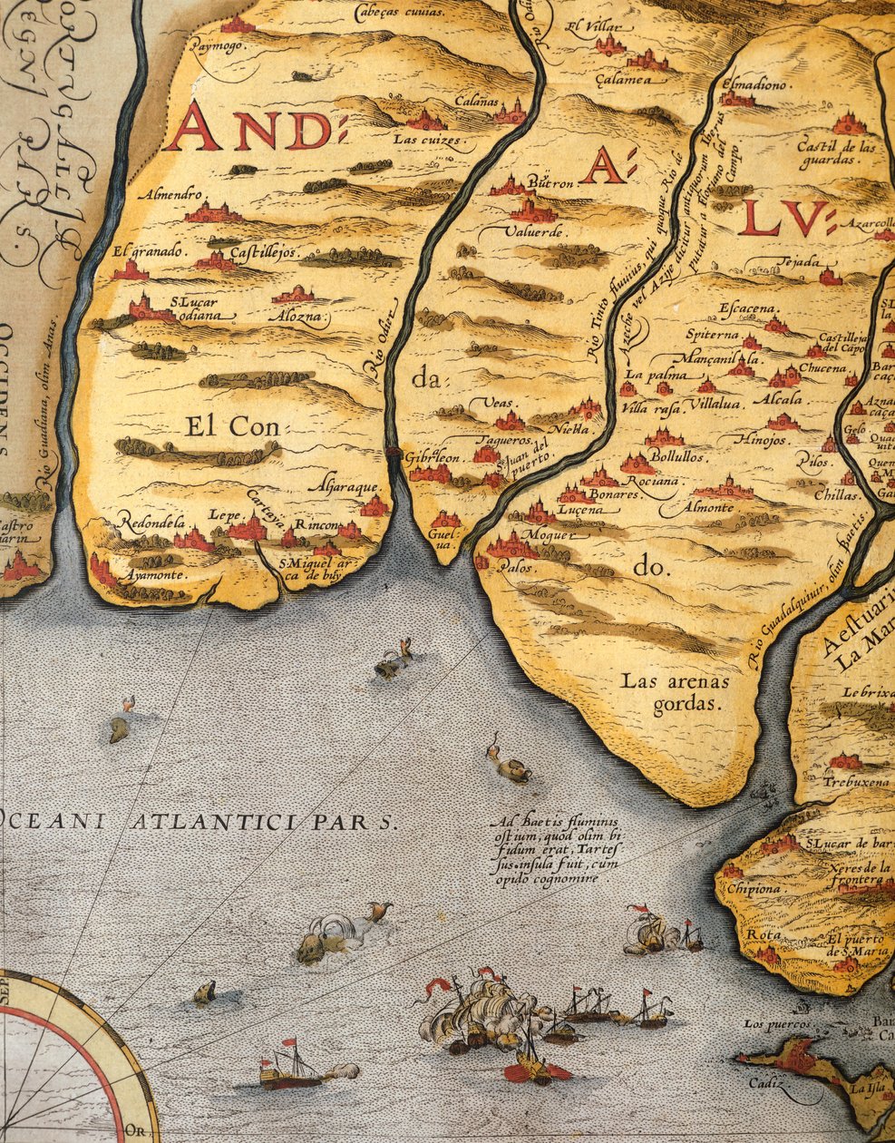 Harbor of Palos, by Abraham Ortelius (1528-1598), Plate by Abraham Ortelius