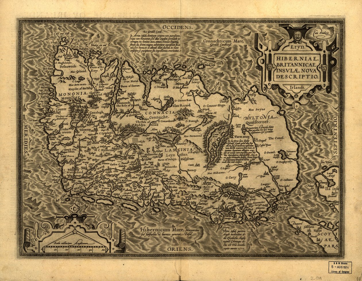 Hiberniae, Britannicae Insulae New Description by Abraham Ortelius