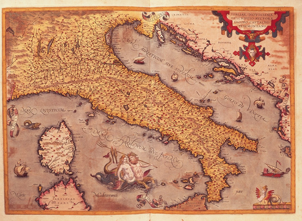 Map of Italy by Abraham Ortelius