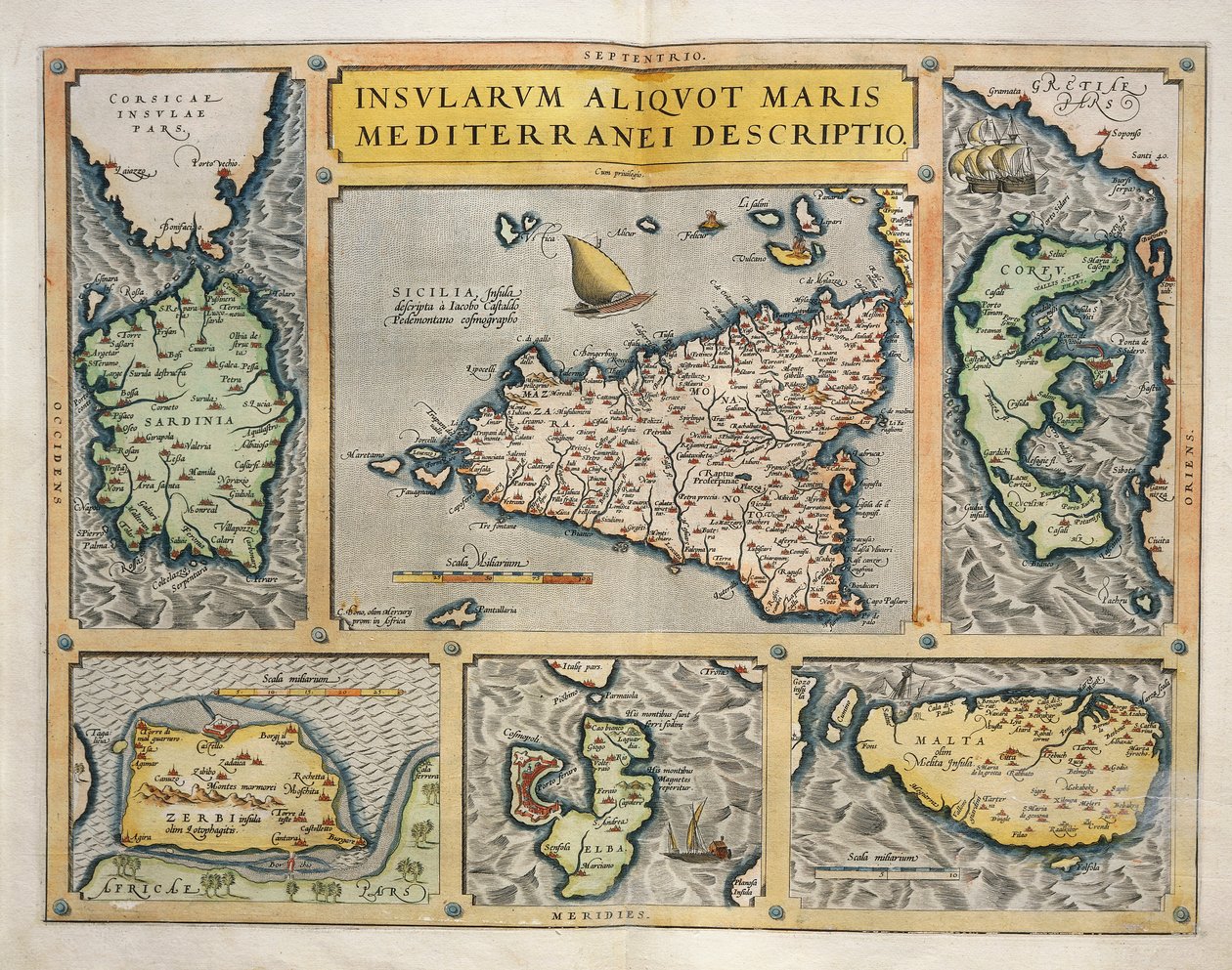 Map of Mediterranean Islands by Abraham Ortelius
