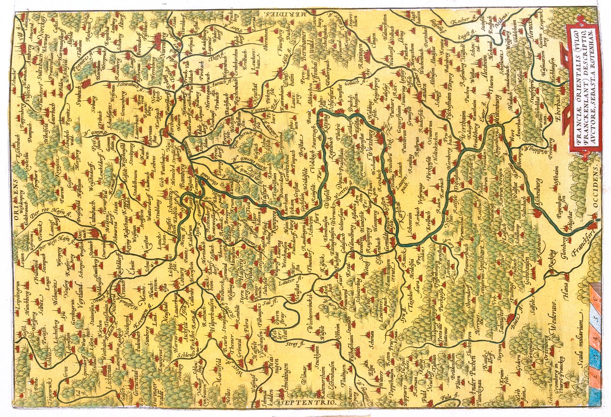 State: Hesse, Thuringia, Bavaria, Baden-Württemberg, Germany by Abraham Ortelius
