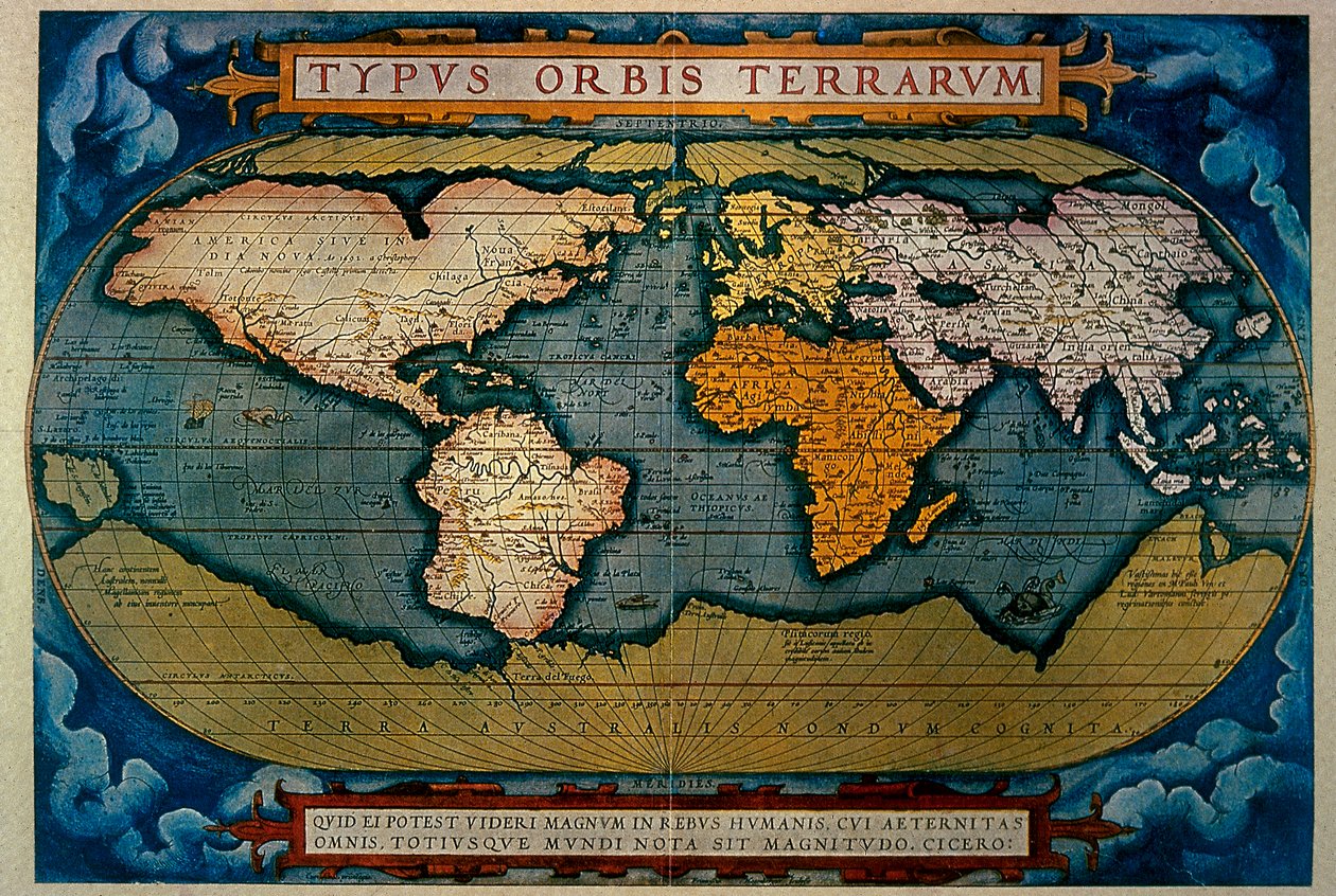 The Planisphere, Cartography of Antwerp, 1571 by Abraham Ortelius