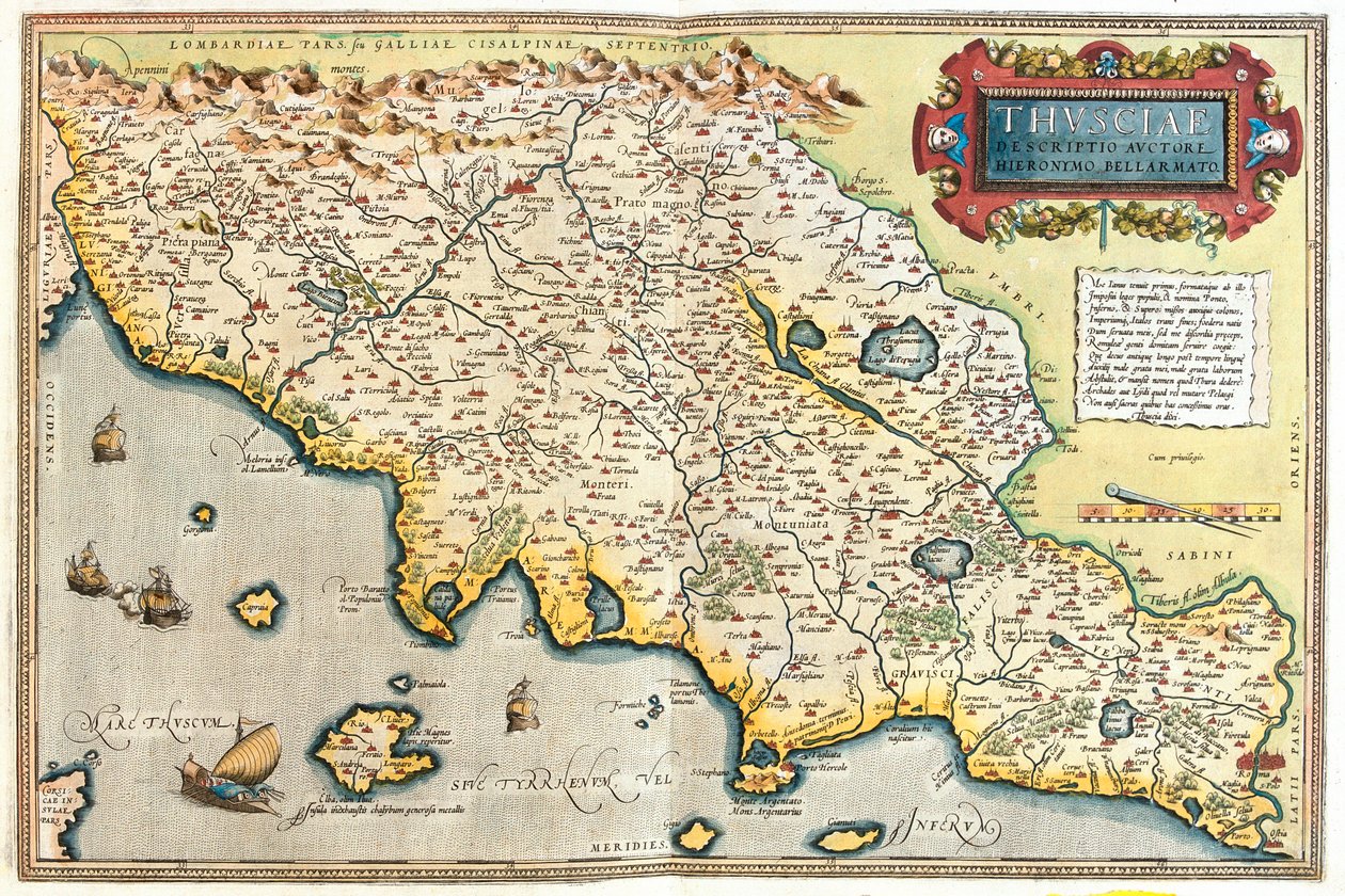 Tuscany, Western South Emilia-Romagna, Umbria, North Lazio, Italy by Abraham Ortelius