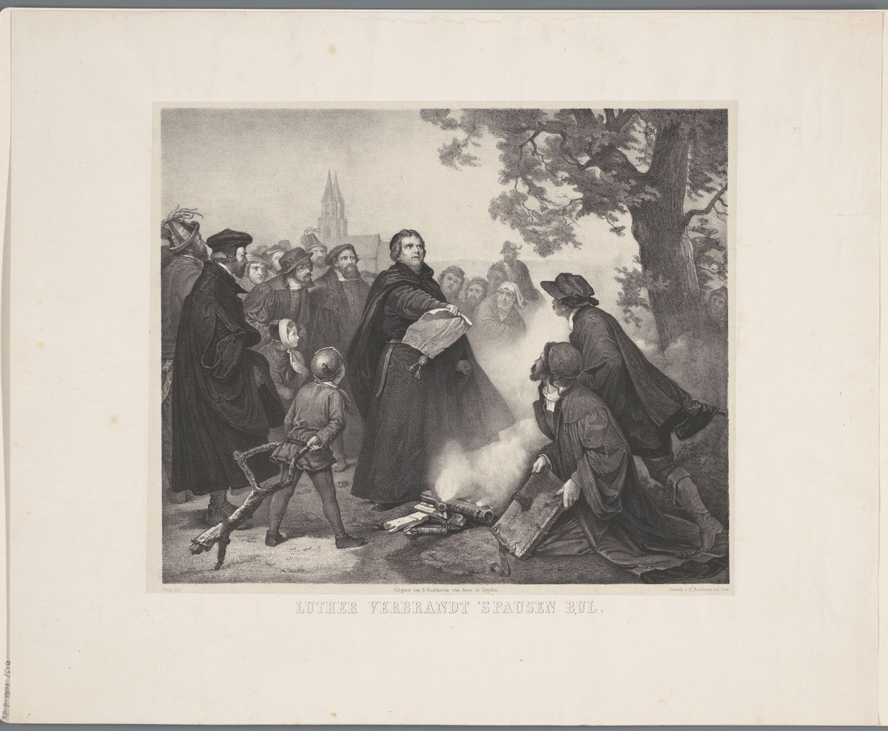 Luther Burns the Papal Bull by Abraham Pieter Felix