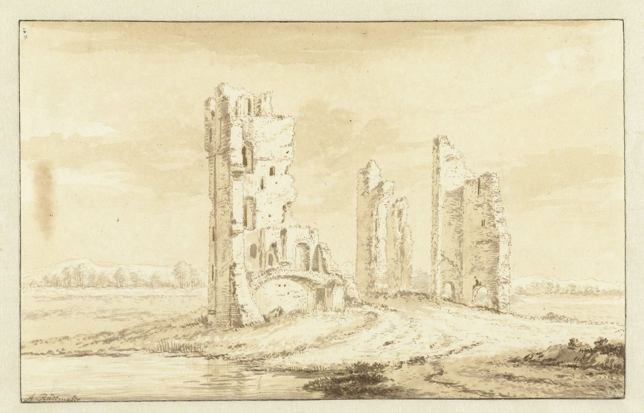 Ruins of the House at Kleef near Haarlem by Abraham Rademaker