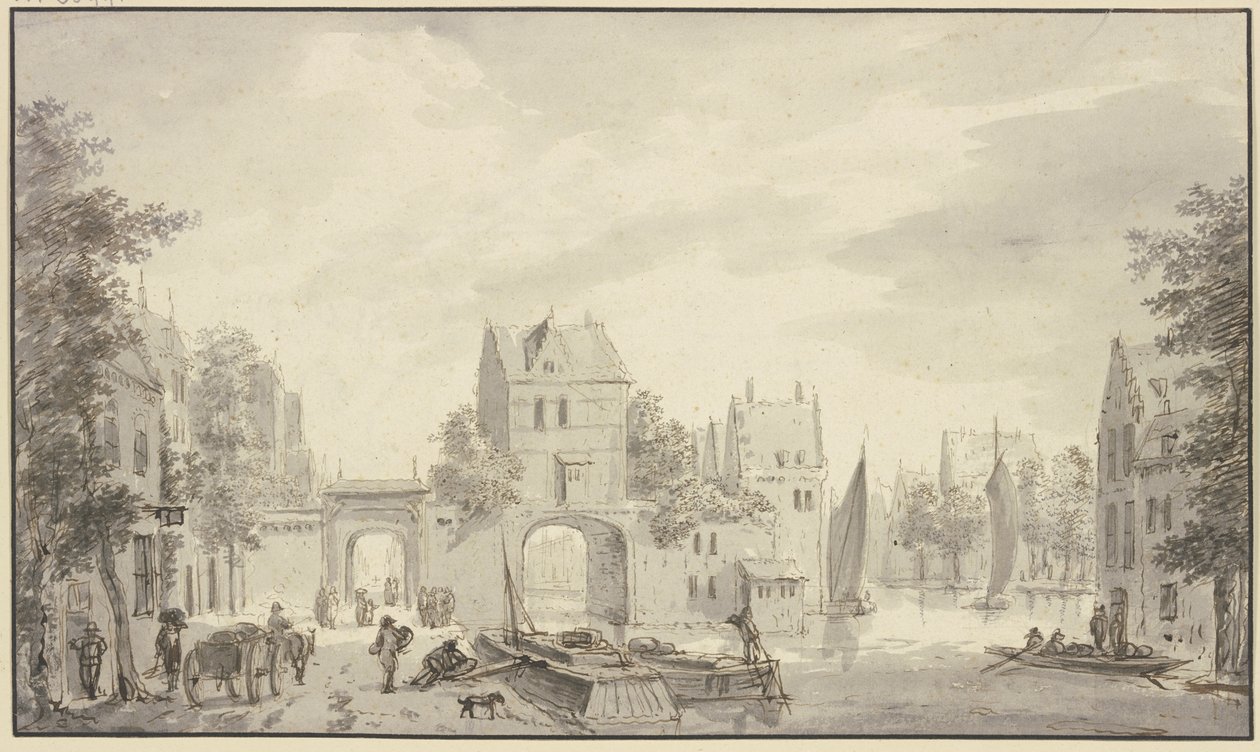 Two City Gates by Water and by Land by Abraham Rademaker