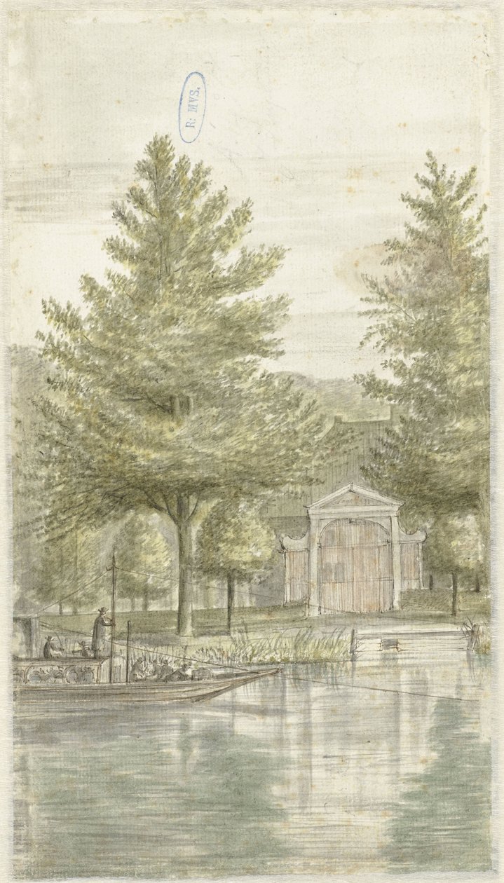 Tug-Boat Alongside the Artist’s Country Estate ‘Hoogevecht’ by Abraham Rutgers